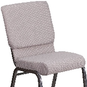HERCULES Series 18.5''W Stacking Church Chair in Gray Dot Fabric - Silver Vein Frame, FD-CH02185-SV-GYDOT-GG