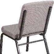HERCULES Series 18.5''W Stacking Church Chair in Gray Dot Fabric - Silver Vein Frame, FD-CH02185-SV-GYDOT-GG