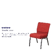 HERCULES Series 18.5''W Stacking Church Chair in Red Fabric - Silver Vein Frame, FD-CH02185-SV-RED-GG