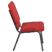 HERCULES Series 18.5''W Stacking Church Chair in Red Fabric - Silver Vein Frame, FD-CH02185-SV-RED-GG