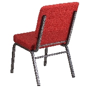 HERCULES Series 18.5''W Stacking Church Chair in Red Fabric - Silver Vein Frame, FD-CH02185-SV-RED-GG