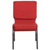 HERCULES Series 18.5''W Stacking Church Chair in Red Fabric - Silver Vein Frame, FD-CH02185-SV-RED-GG