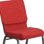 HERCULES Series 18.5''W Stacking Church Chair in Red Fabric - Silver Vein Frame, FD-CH02185-SV-RED-GG