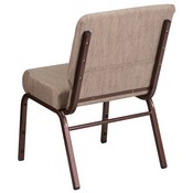 HERCULES Series 21''W Stacking Church Chair in Beige Fabric - Copper Vein Frame, FD-CH0221-4-CV-BGE1-GG