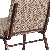 HERCULES Series 21''W Stacking Church Chair in Beige Fabric - Copper Vein Frame, FD-CH0221-4-CV-BGE1-GG