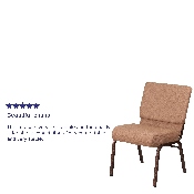 HERCULES Series 21''W Stacking Church Chair in Caramel Fabric - Copper Vein Frame, FD-CH0221-4-CV-BN-GG