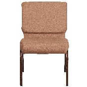 HERCULES Series 21''W Stacking Church Chair in Caramel Fabric - Copper Vein Frame, FD-CH0221-4-CV-BN-GG
