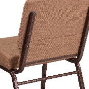 HERCULES Series 21''W Stacking Church Chair in Caramel Fabric - Copper Vein Frame, FD-CH0221-4-CV-BN-GG
