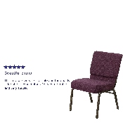 HERCULES Series 21''W Stacking Church Chair in Plum Fabric - Gold Vein Frame, FD-CH0221-4-GV-005-GG