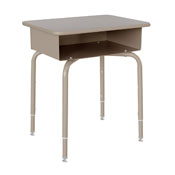 Billie Student Desk with Open Front Metal Book Box - Gray Granite/Silver, FD-DESK-GY-GY-GG