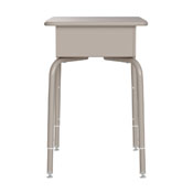 Billie Student Desk with Open Front Metal Book Box - Gray Granite/Silver, FD-DESK-GY-GY-GG