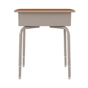 Billie Student Desk with Open Front Metal Book Box - Walnut/Silver, FD-DESK-GY-WAL-GG
