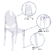 Ghost Side Chair in Transparent Crystal, FH-111-APC-CLR-GG