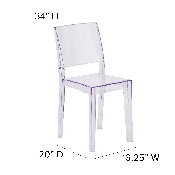 Phantom Series Transparent Stacking Side Chair, FH-121-APC-GG