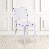 Phantom Series Transparent Stacking Side Chair, FH-121-APC-GG
