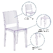 Phantom Series Transparent Stacking Side Chair, FH-121-APC-GG