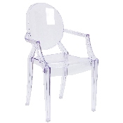 Ghost Chair with Arms in Transparent Crystal, FH-124-APC-CLR-GG