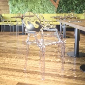 Ghost Chair with Arms in Transparent Crystal, FH-124-APC-CLR-GG