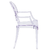 Ghost Chair with Arms in Transparent Crystal, FH-124-APC-CLR-GG