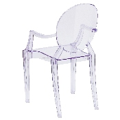 Ghost Chair with Arms in Transparent Crystal, FH-124-APC-CLR-GG