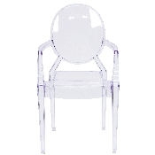 Ghost Chair with Arms in Transparent Crystal, FH-124-APC-CLR-GG