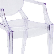 Ghost Chair with Arms in Transparent Crystal, FH-124-APC-CLR-GG