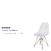 Elon Series Ghost Chair with Gold Metal Base, FH-130-CPC1-GG