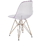 Elon Series Ghost Chair with Gold Metal Base, FH-130-CPC1-GG