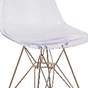 Elon Series Ghost Chair with Gold Metal Base, FH-130-CPC1-GG