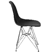 Elon Series Black Plastic Chair with Chrome Base, FH-130-CPP1-BK-GG