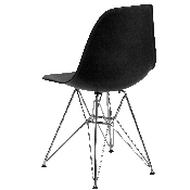 Elon Series Black Plastic Chair with Chrome Base, FH-130-CPP1-BK-GG