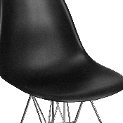 Elon Series Black Plastic Chair with Chrome Base, FH-130-CPP1-BK-GG
