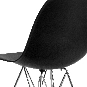 Elon Series Black Plastic Chair with Chrome Base, FH-130-CPP1-BK-GG