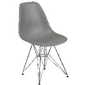 Elon Series Moss Gray Plastic Chair with Chrome Base, FH-130-CPP1-GY-GG