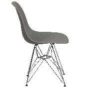 Elon Series Moss Gray Plastic Chair with Chrome Base, FH-130-CPP1-GY-GG