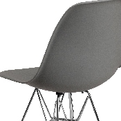 Elon Series Moss Gray Plastic Chair with Chrome Base, FH-130-CPP1-GY-GG
