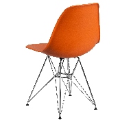 Elon Series Orange Plastic Chair with Chrome Base, FH-130-CPP1-OR-GG