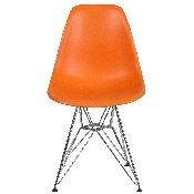 Elon Series Orange Plastic Chair with Chrome Base, FH-130-CPP1-OR-GG