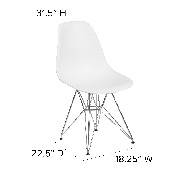 Elon Series White Plastic Chair with Chrome Base, FH-130-CPP1-WH-GG