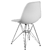 Elon Series White Plastic Chair with Chrome Base, FH-130-CPP1-WH-GG