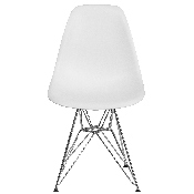 Elon Series White Plastic Chair with Chrome Base, FH-130-CPP1-WH-GG