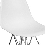Elon Series White Plastic Chair with Chrome Base, FH-130-CPP1-WH-GG