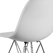 Elon Series White Plastic Chair with Chrome Base, FH-130-CPP1-WH-GG