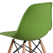 Elon Series Green Plastic Chair with Wooden Legs, FH-130-DPP-GN-GG