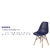 Elon Series Navy Plastic Chair with Wooden Legs, FH-130-DPP-NY-GG