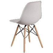 Elon Series White Plastic Chair with Wooden Legs, FH-130-DPP-WH-GG