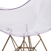 Alonza Series Transparent Side Chair with Gold Base, FH-132-CPC1-GG