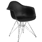 Alonza Series Black Plastic Chair with Chrome Base, FH-132-CPP1-BK-GG