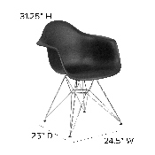 Alonza Series Black Plastic Chair with Chrome Base, FH-132-CPP1-BK-GG