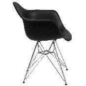 Alonza Series Black Plastic Chair with Chrome Base, FH-132-CPP1-BK-GG